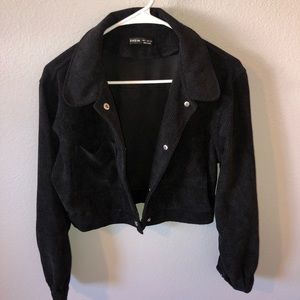 Shein Black Corduroy Cropped Jacket